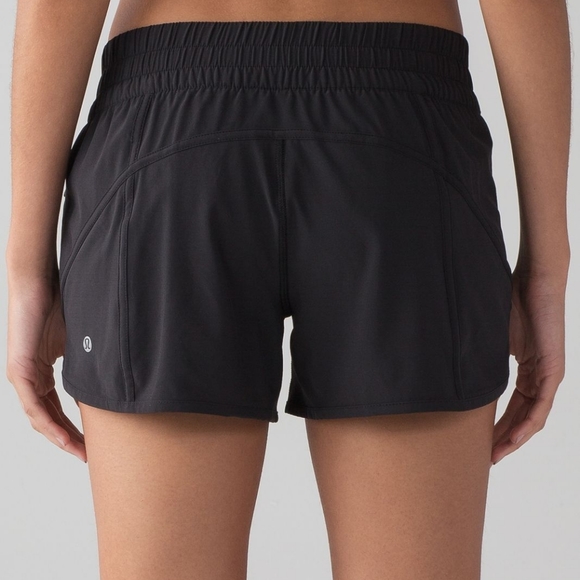 lululemon athletica Pants - Lululemon Black Tracker Mini Shorts 4" Inseam
